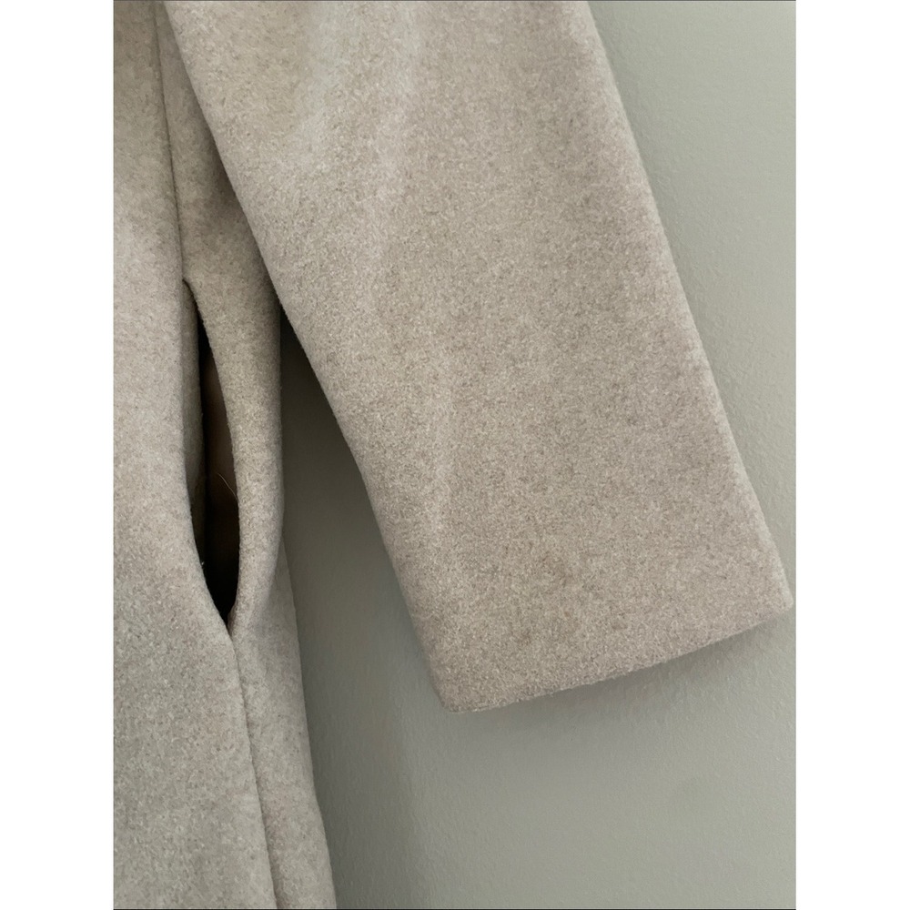 Zara Coat Oatmeal Beige Soft Marl Open Front Medium Longline Minimalist Jacket - Picture 11 of 15